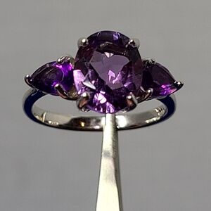 Amethyst Pear Cut Ring